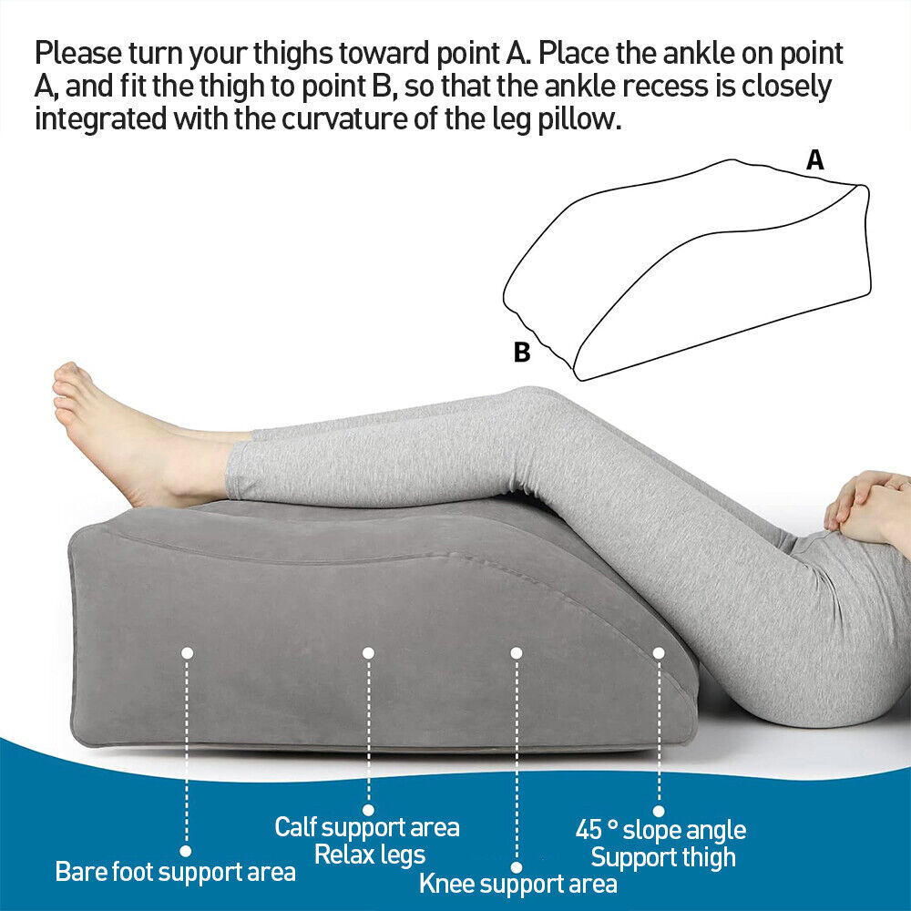 Inflatable Elevation Wedge Leg Foot Rest Raiser Support Pillow Cushion With