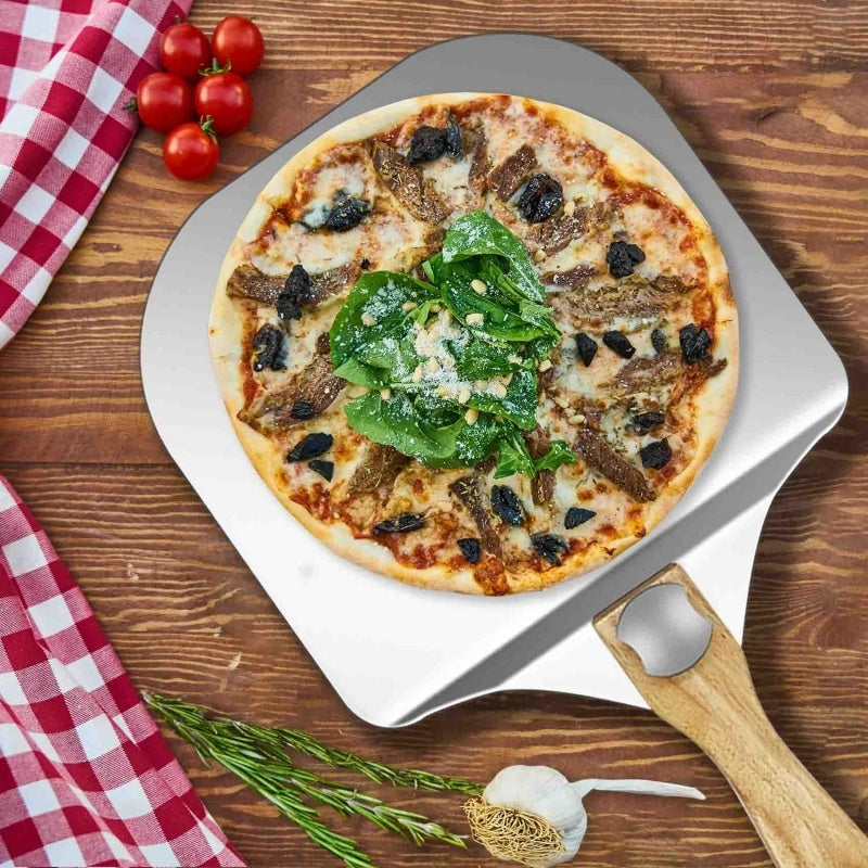 Pizza Peel Oven Aluminium Foldable Wood Handle And Pizza Paddle 12 Inch