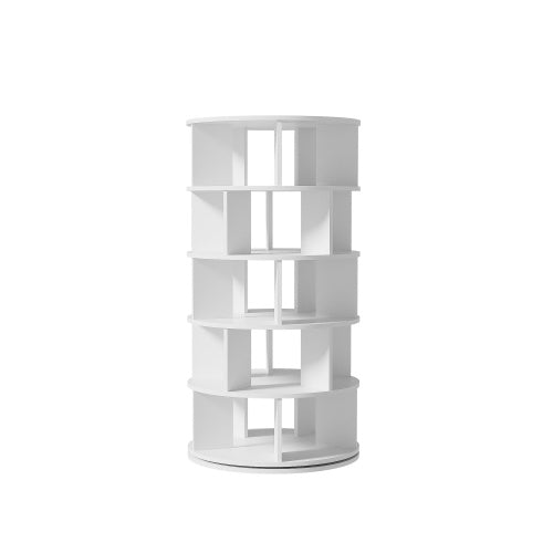 Shoe Rack, Rotatable Angle, White Round, 5 Tiers, Height 115 Cm, Width 60 Cm